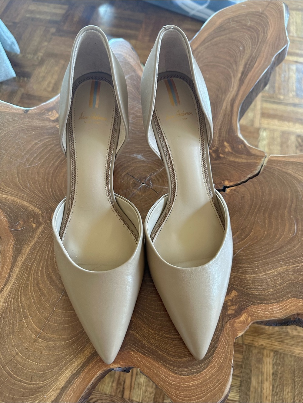 Sam Edelman Beige Pointed-Toe D'Orsay Pumps - Picture 2 of 5